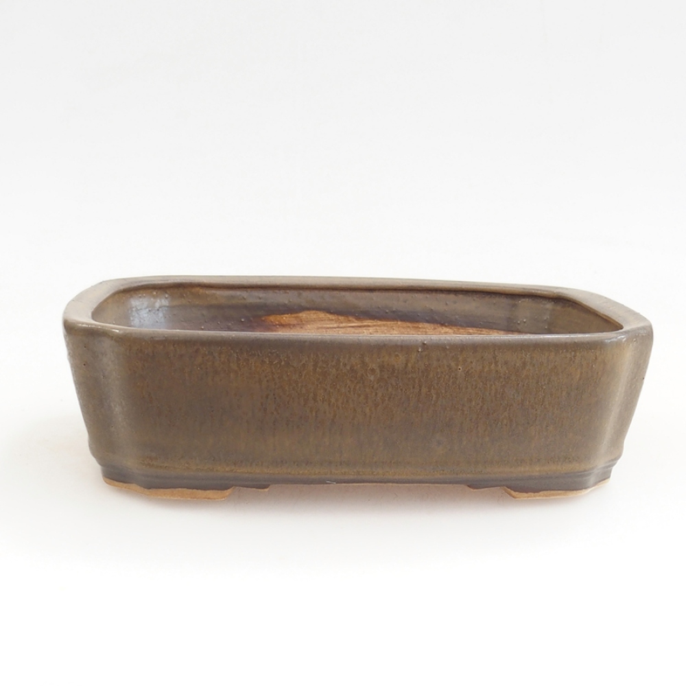 Ceramiczna miska na bonsai 21 x 18 x 6 cm, brązowa