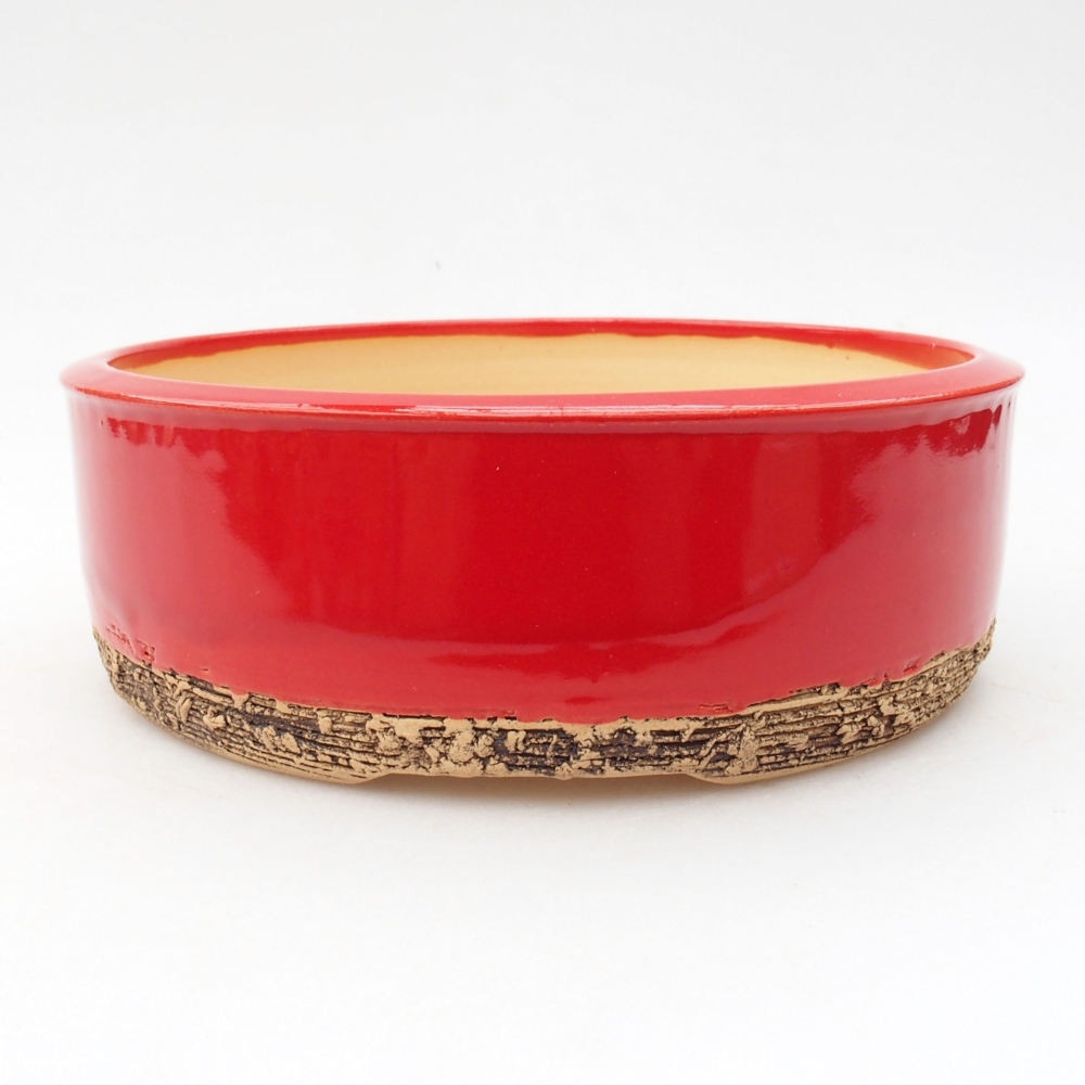 Ceramiczna miska bonsai 17 x 17 x 6 cm, kolor Czerwony