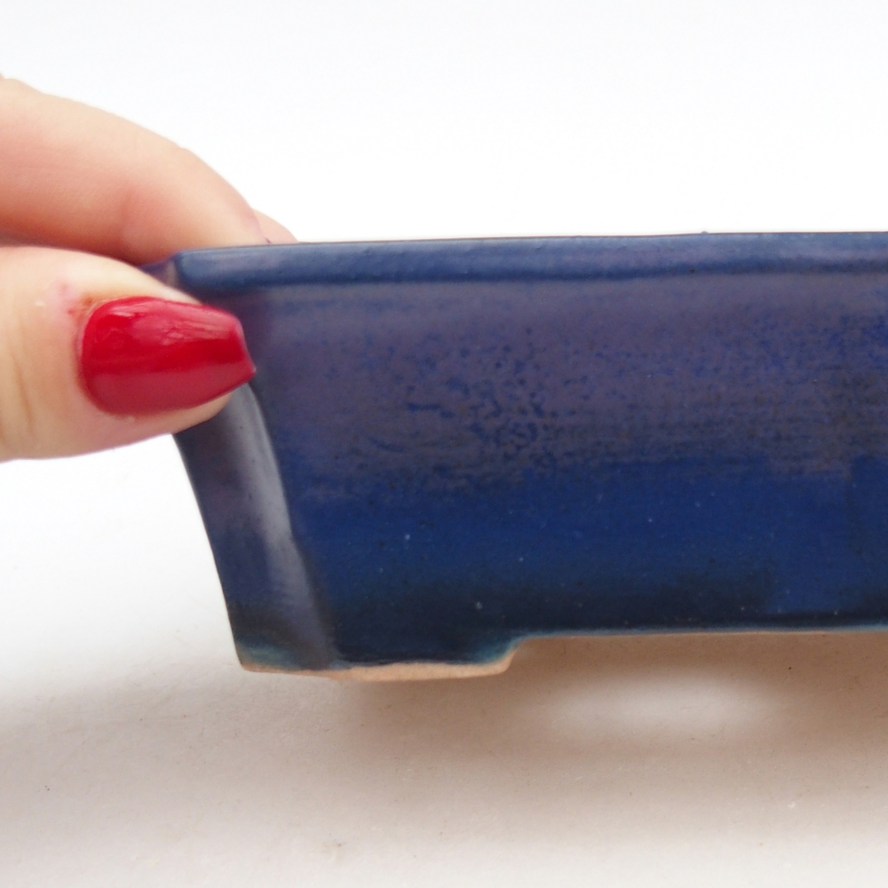 Ceramiczna miska bonsai 13 x 10,5 x 4 cm, kolor niebieski