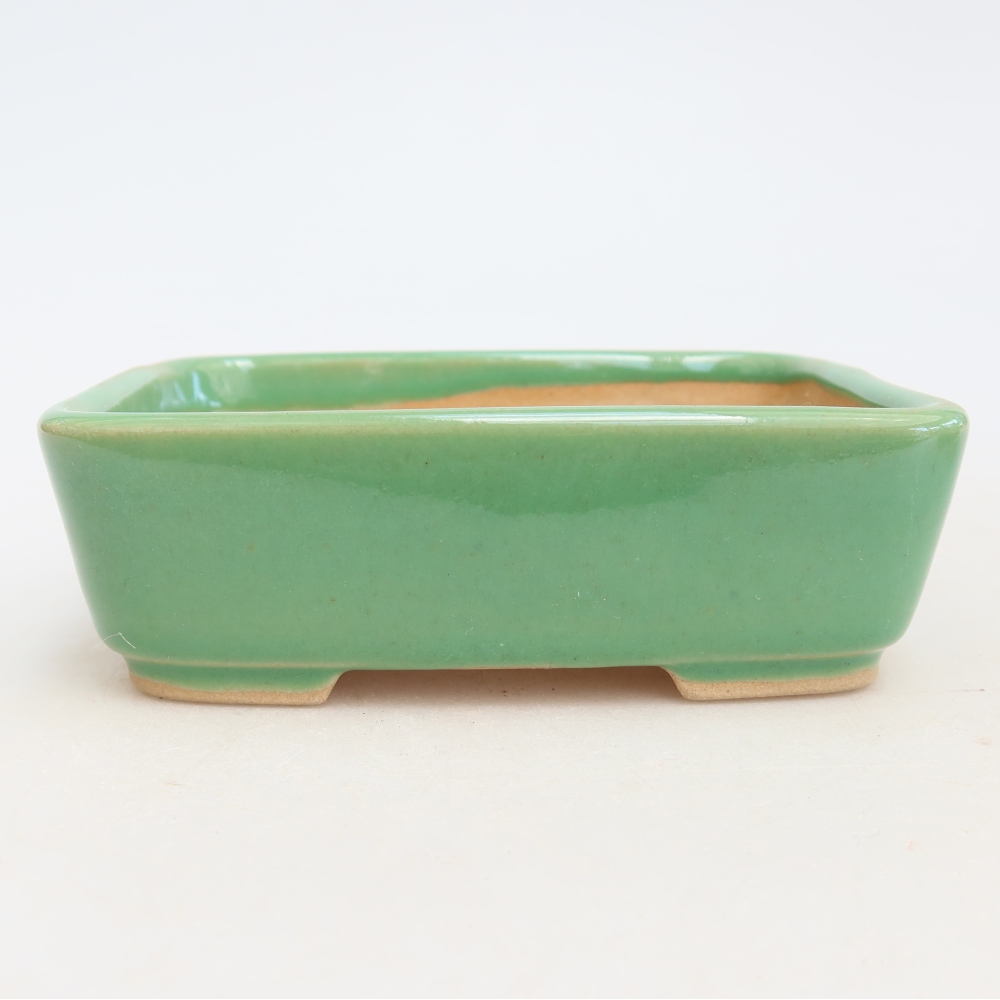 Ceramiczna miska do bonsai 12,5 x 9,5 x 4 cm, kolor zielony