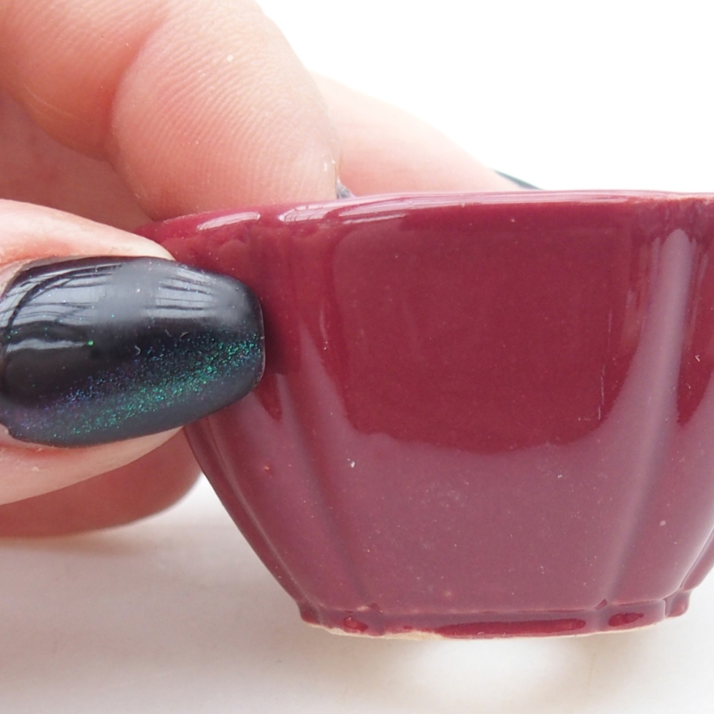 Mini miska do bonsai 4,5 x 4,5 x 2,5 cm, bordowa