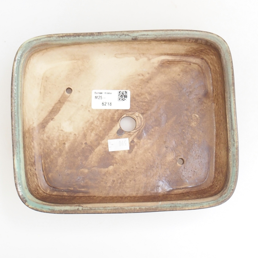 Ceramiczna miska do bonsai 21,5 x 17,5 x 5,5 cm, zielona