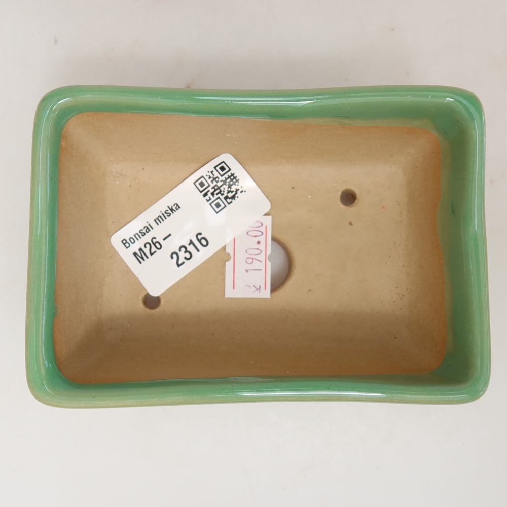 Ceramiczna miseczka do bonsai 10,5 x 7 x 4,5 cm, kolor żółty