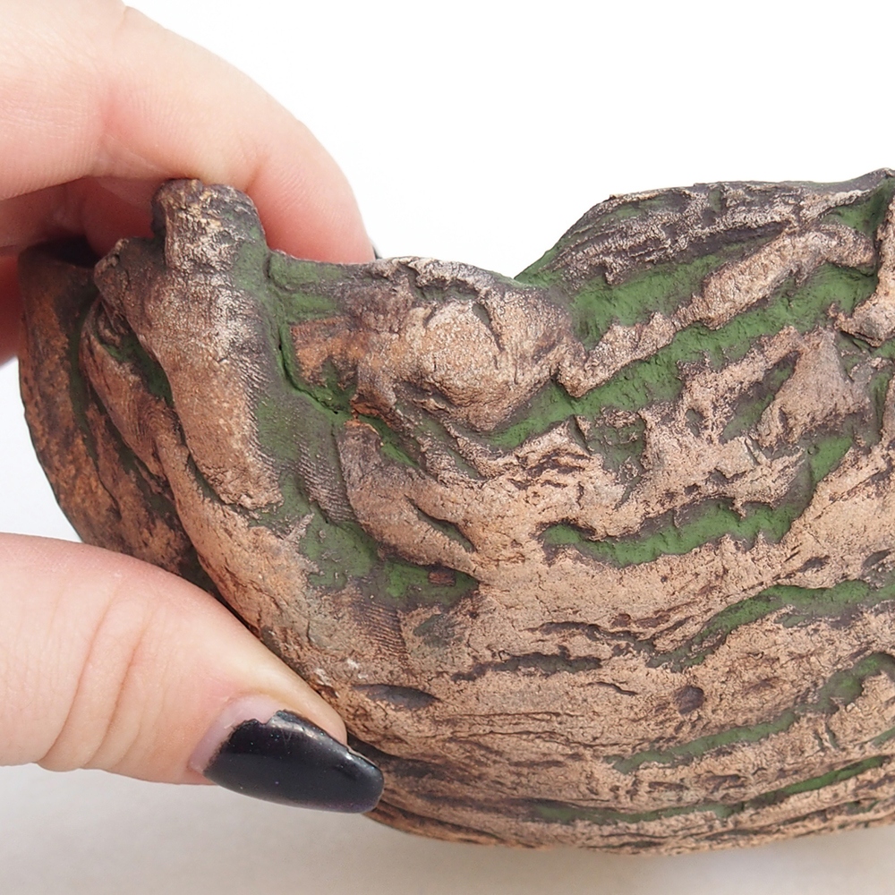 Ceramiczna muszla 15 x 14 x 7 cm, kolor zielony