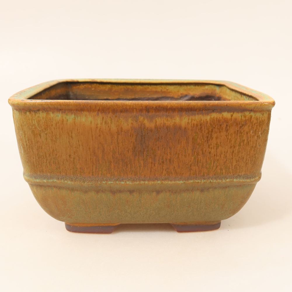 Ceramiczna miska do bonsai 16,5 x 16,5 x 9,5 cm, kolor zielony