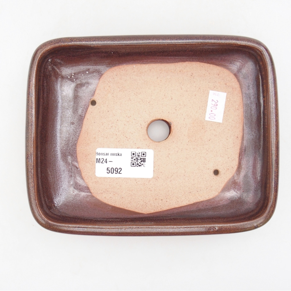 Ceramiczna miska bonsai 17 x 14 x 3,5 cm, kolor brązowy