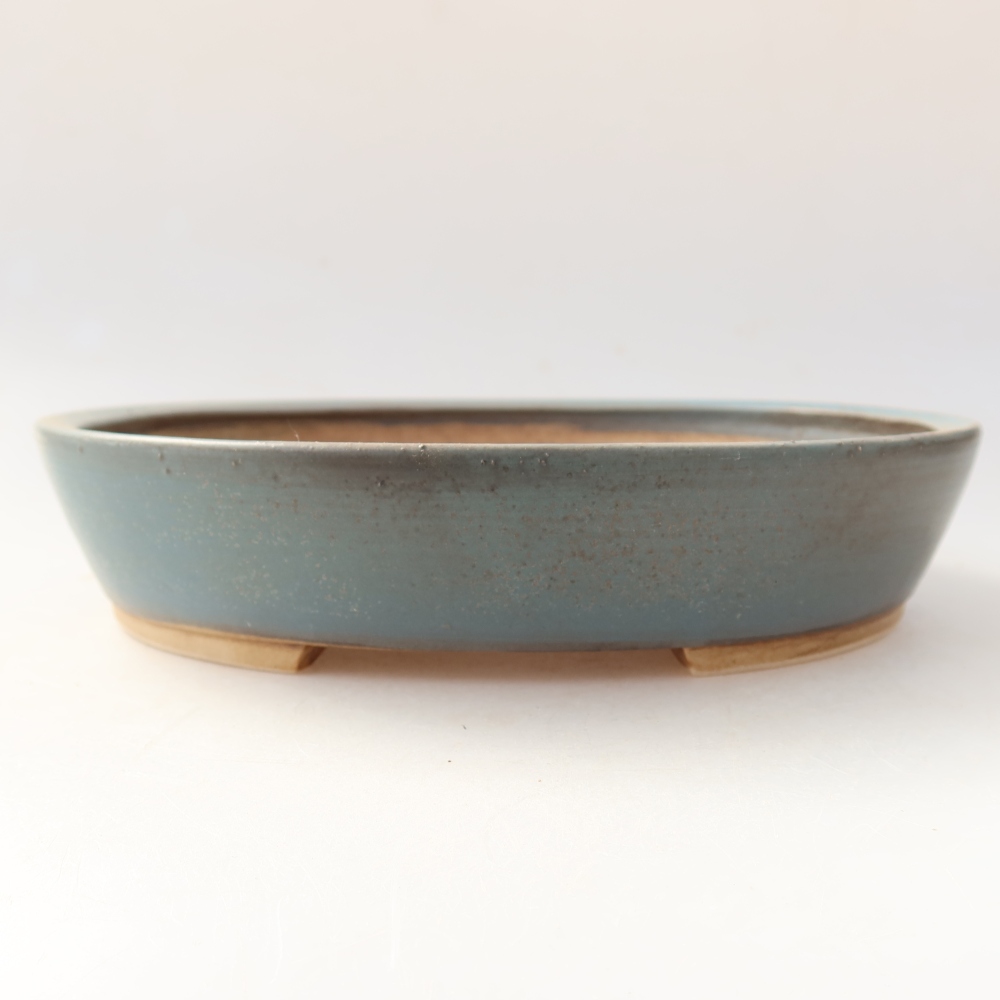 Ceramiczna miska do bonsai 21 x 19 x 4,5 cm, kolor niebieski