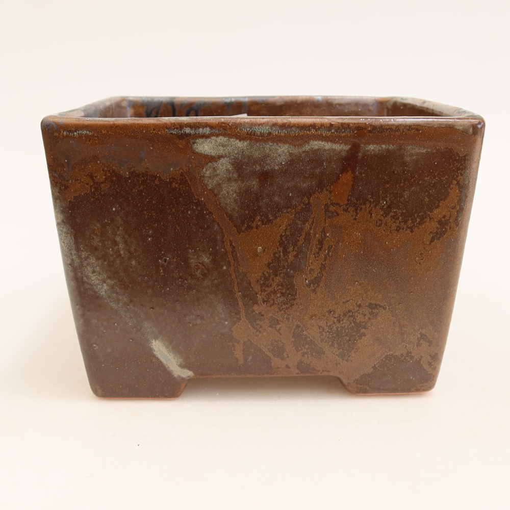Ceramiczna miska do bonsai 15 x 15 x 10,5 cm, kolor brązowy