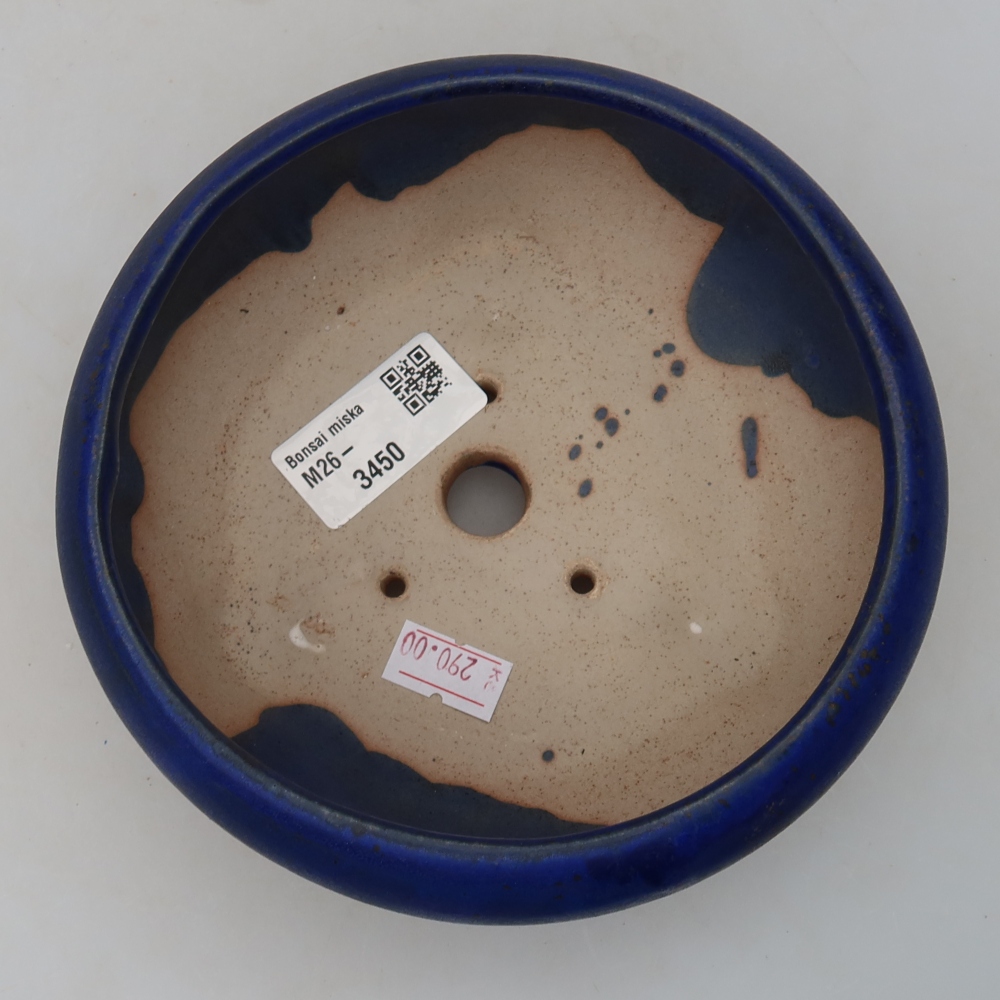 Ceramiczna miska do bonsai 15 x 15 x 6,5 cm, kolor niebieski
