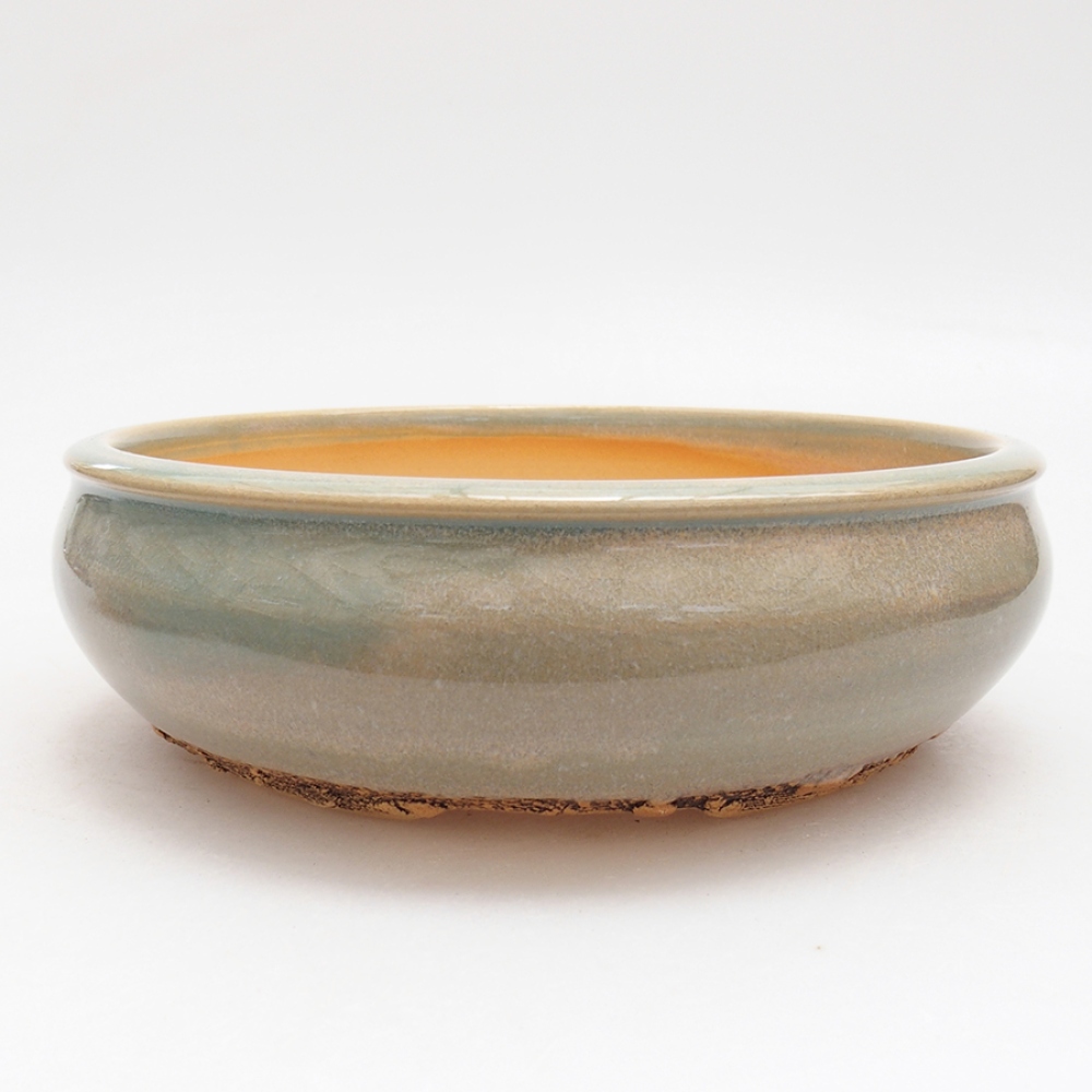 Ceramiczna miska do bonsai 17,5 x 17,5 x 5,5 cm, kolor zielony