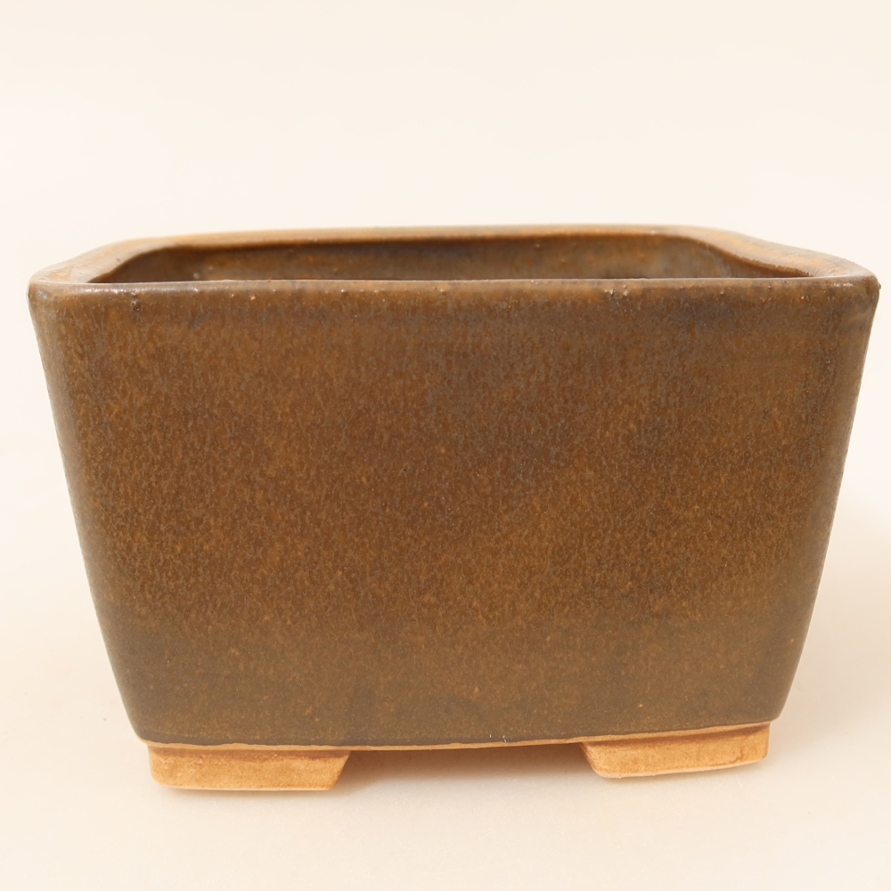 Ceramiczna miska do bonsai 13 x 13 x 8 cm, brązowa