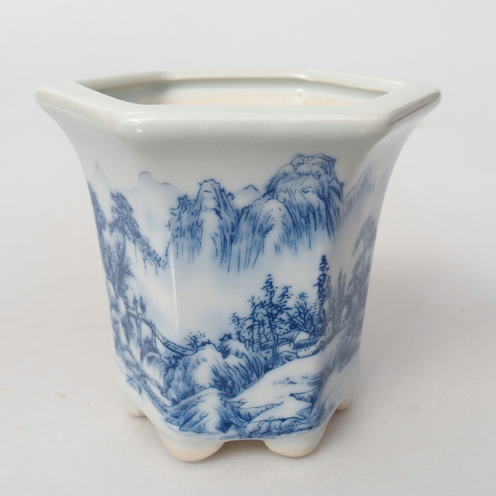 Ceramiczna miska do bonsai 10 x 9 x 9 cm, kolor biały