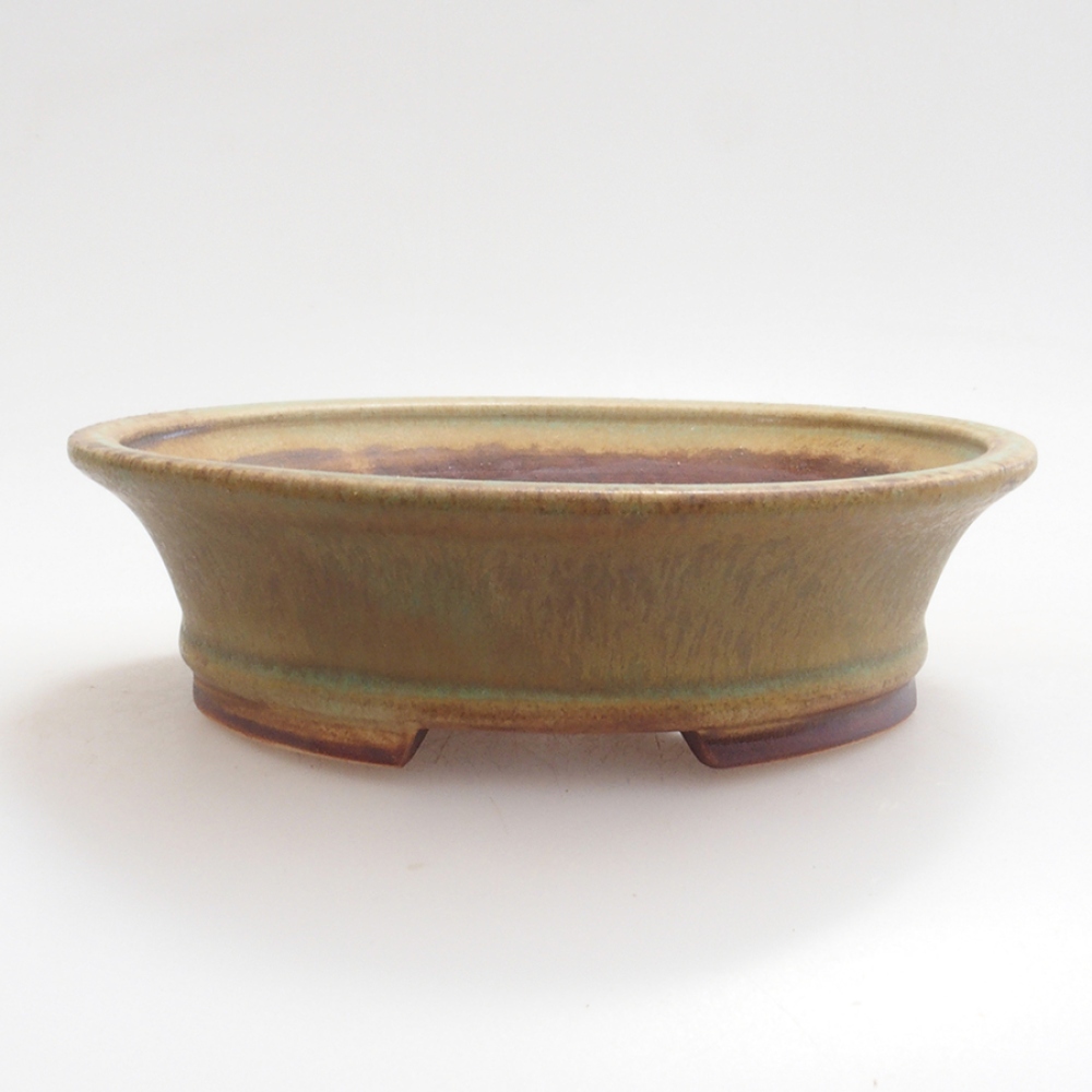 Ceramiczna miska do bonsai 13,,5 x 12 x 3,5 cm, kolor zielony