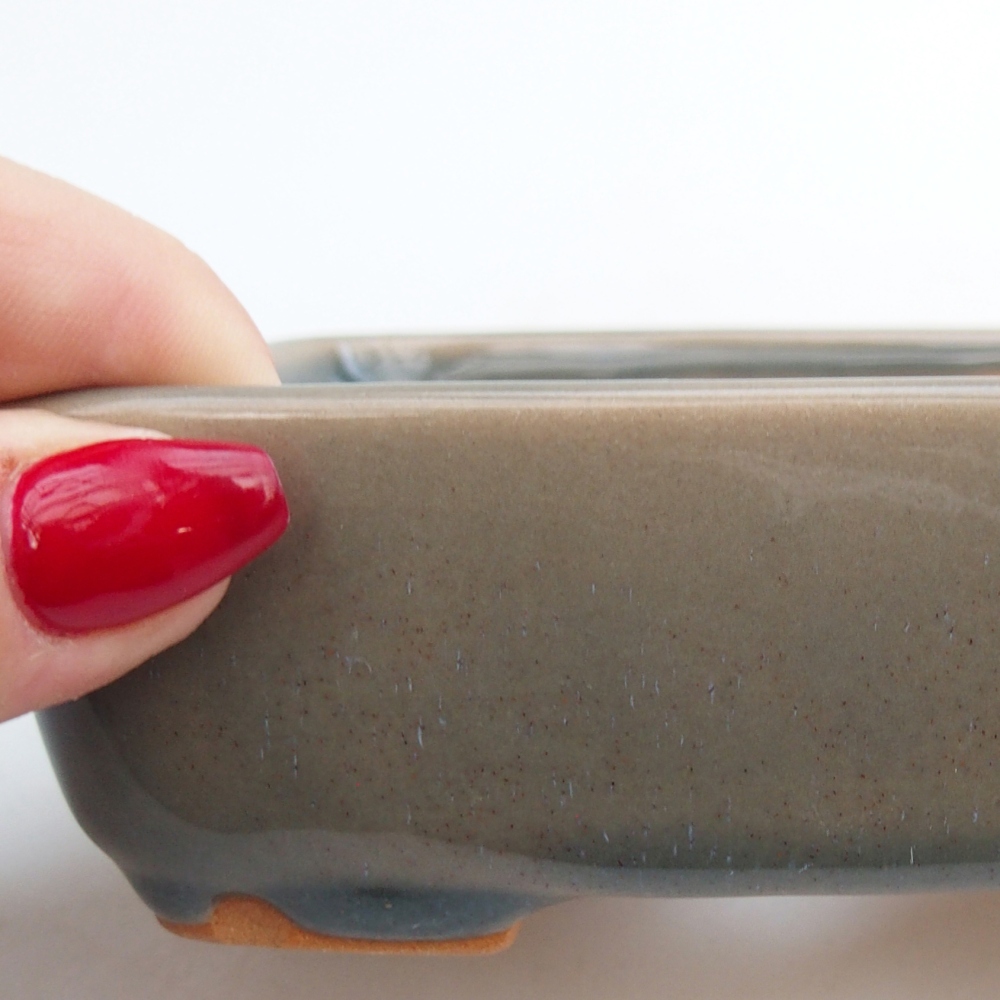 Ceramiczna miska do bonsai 12 x 10 x 4 cm, szara