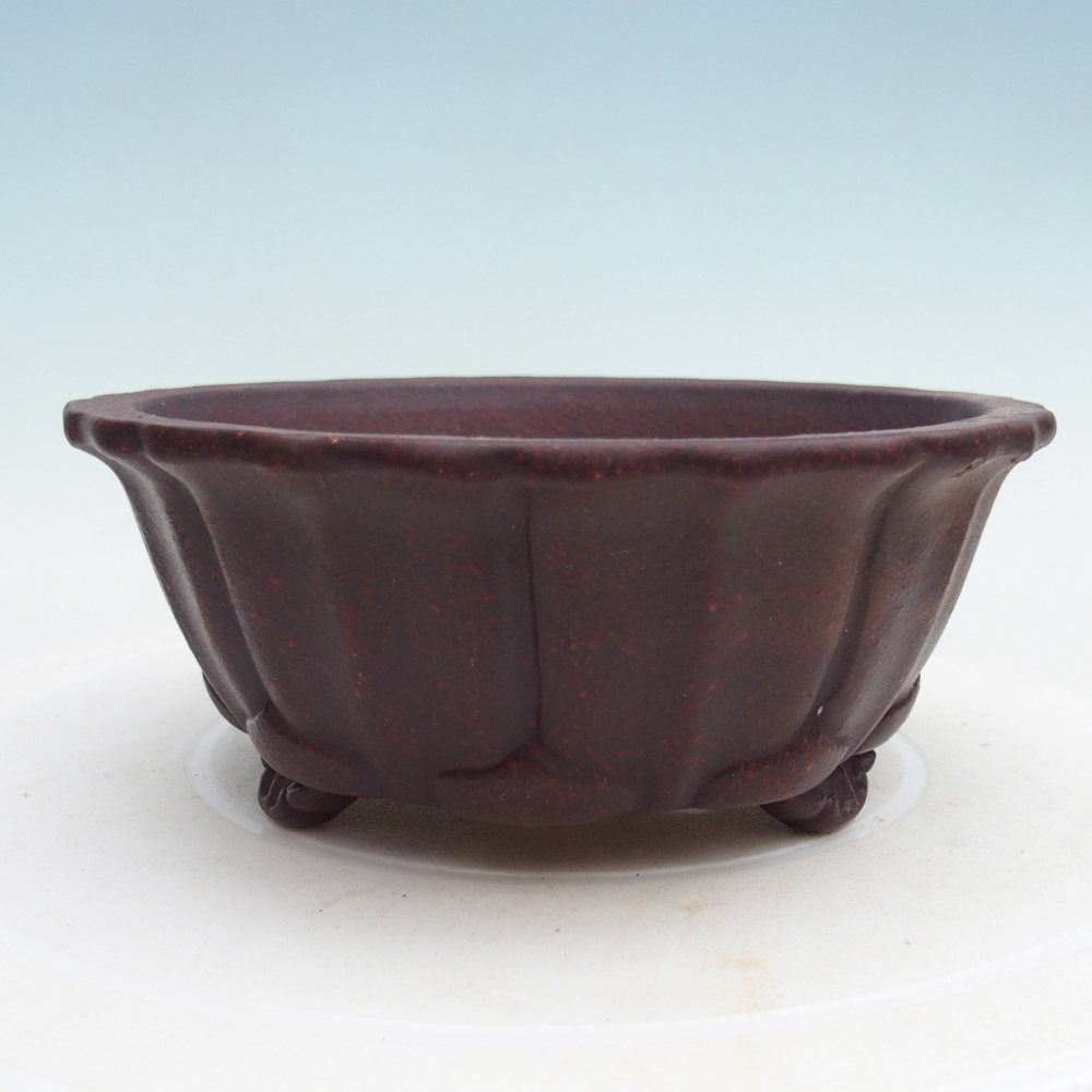 Ceramiczna miska na bonsai 16 x 16 x 7 cm, brązowa
