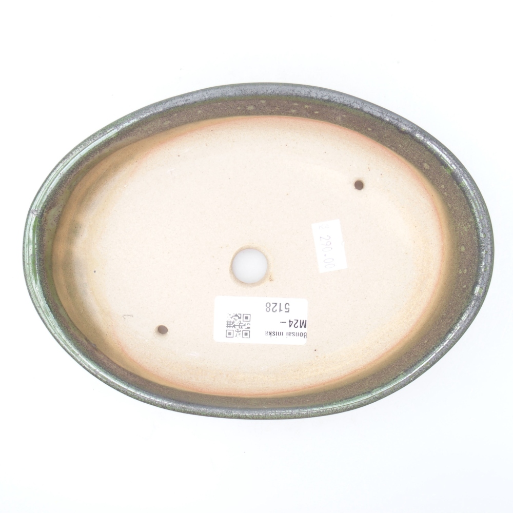 Ceramiczna miska bonsai 18,5 x 13,5 x 4,5 cm, kolor zielony