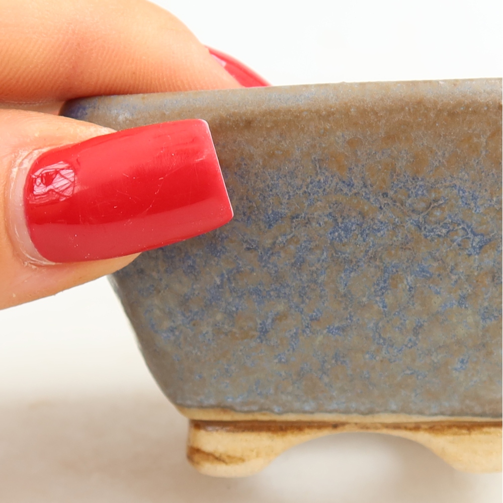 Ceramiczna miska do bonsai 6 x 6 x 4 cm, kolor niebieski