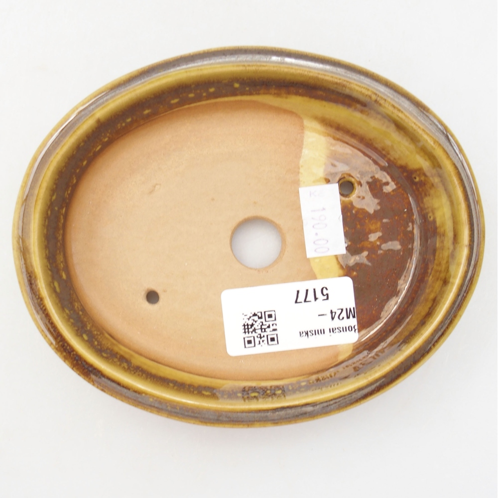 Ceramiczna miska bonsai 13 x 11 x 3 cm, kolor Żółty