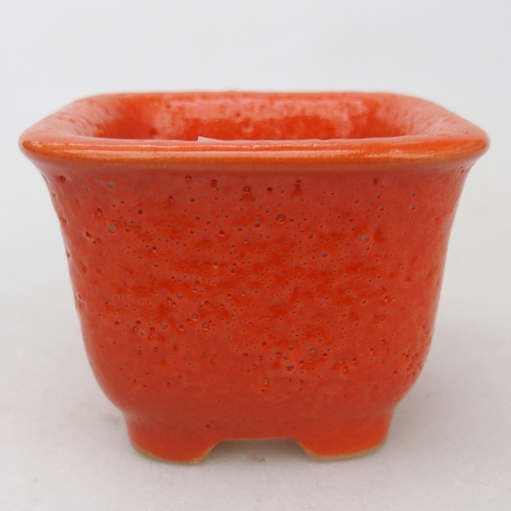 Ceramiczna miska do bonsai 6,5 x 6,5 x 5 cm, pomarańczowa