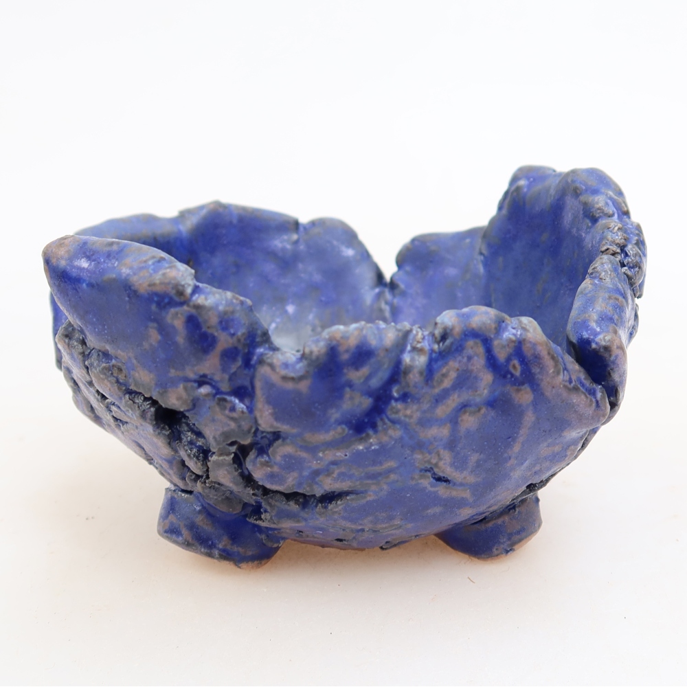 Ceramiczna skorupka  10 x 9,5 x 5,5 cm, kolor niebieski