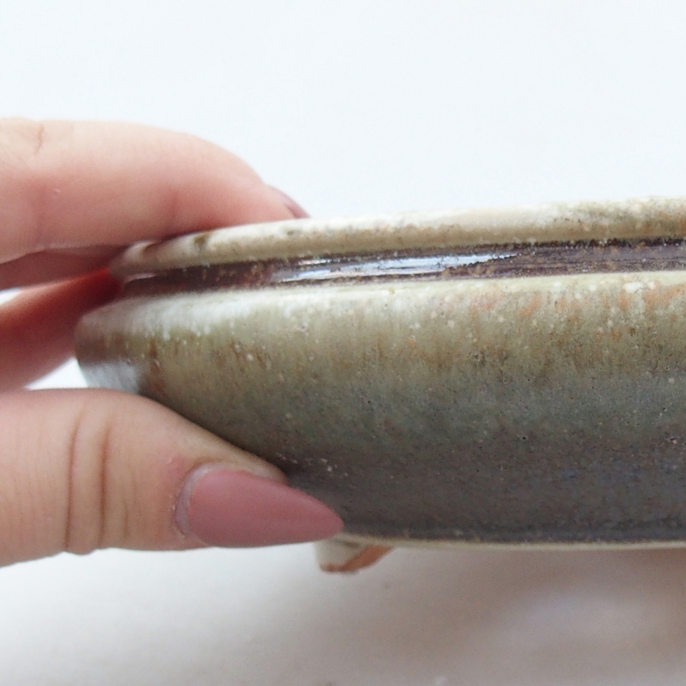 Ceramiczna miska do bonsai 15 x 15 x 5 cm, zielona