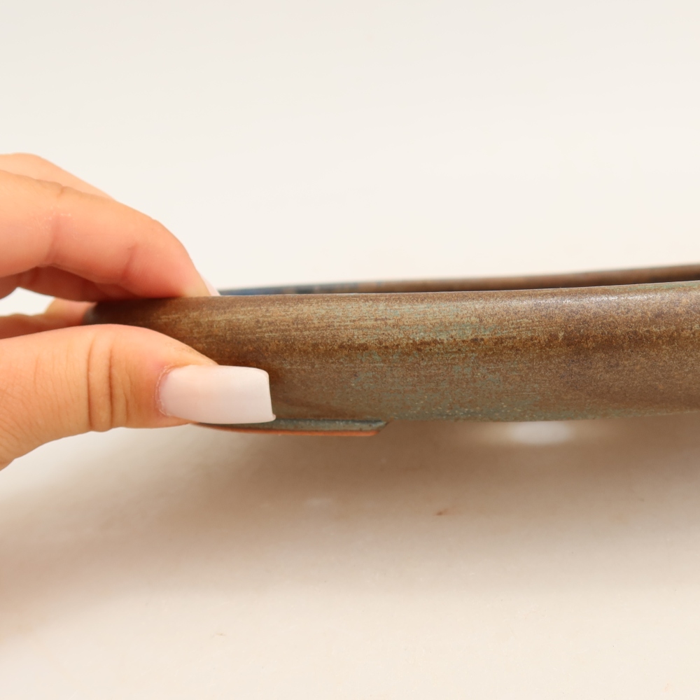 Ceramiczna miska do bonsai 22,5 x 16,5 x 3 cm, brązowa
