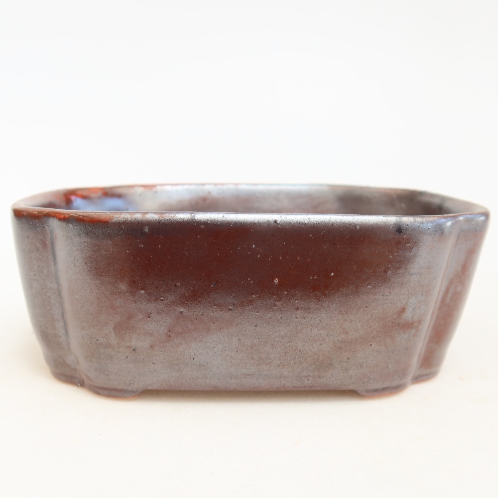 Ceramiczna miseczka do bonsai 12,5 x 10 x 4,5 cm, kolor metaliczny