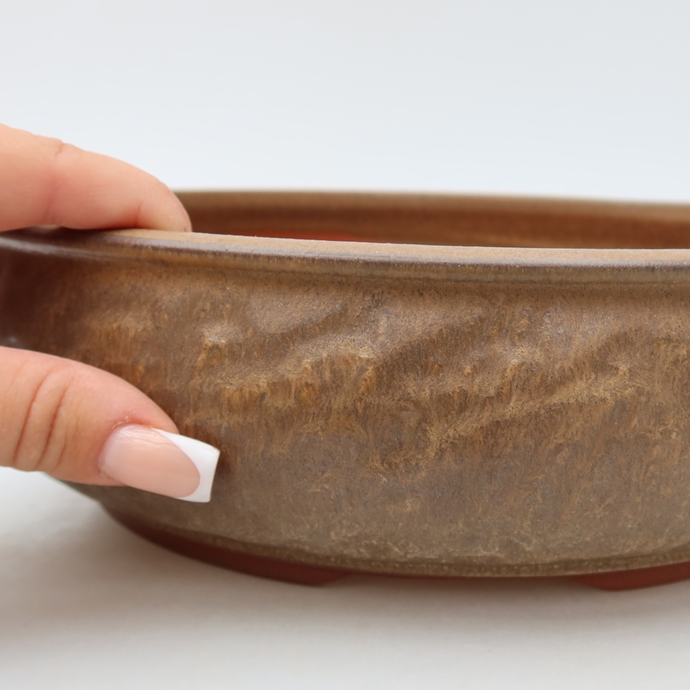 Ceramiczna miska do bonsai 27 x 27 x 7,5 cm, kolor brązowy