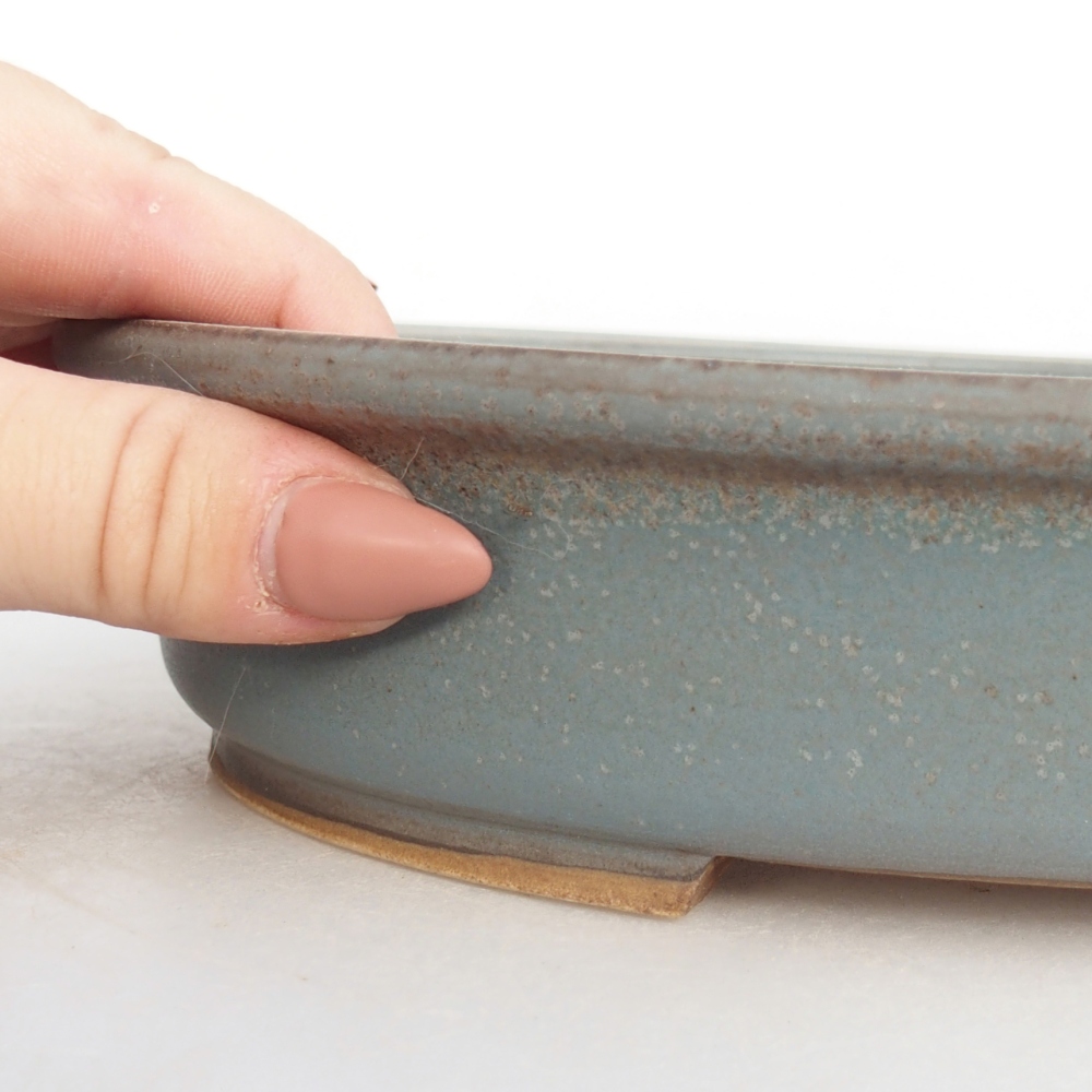 Ceramiczna miska na bonsai 24 x 20,5 x 5 cm, kolor niebieski