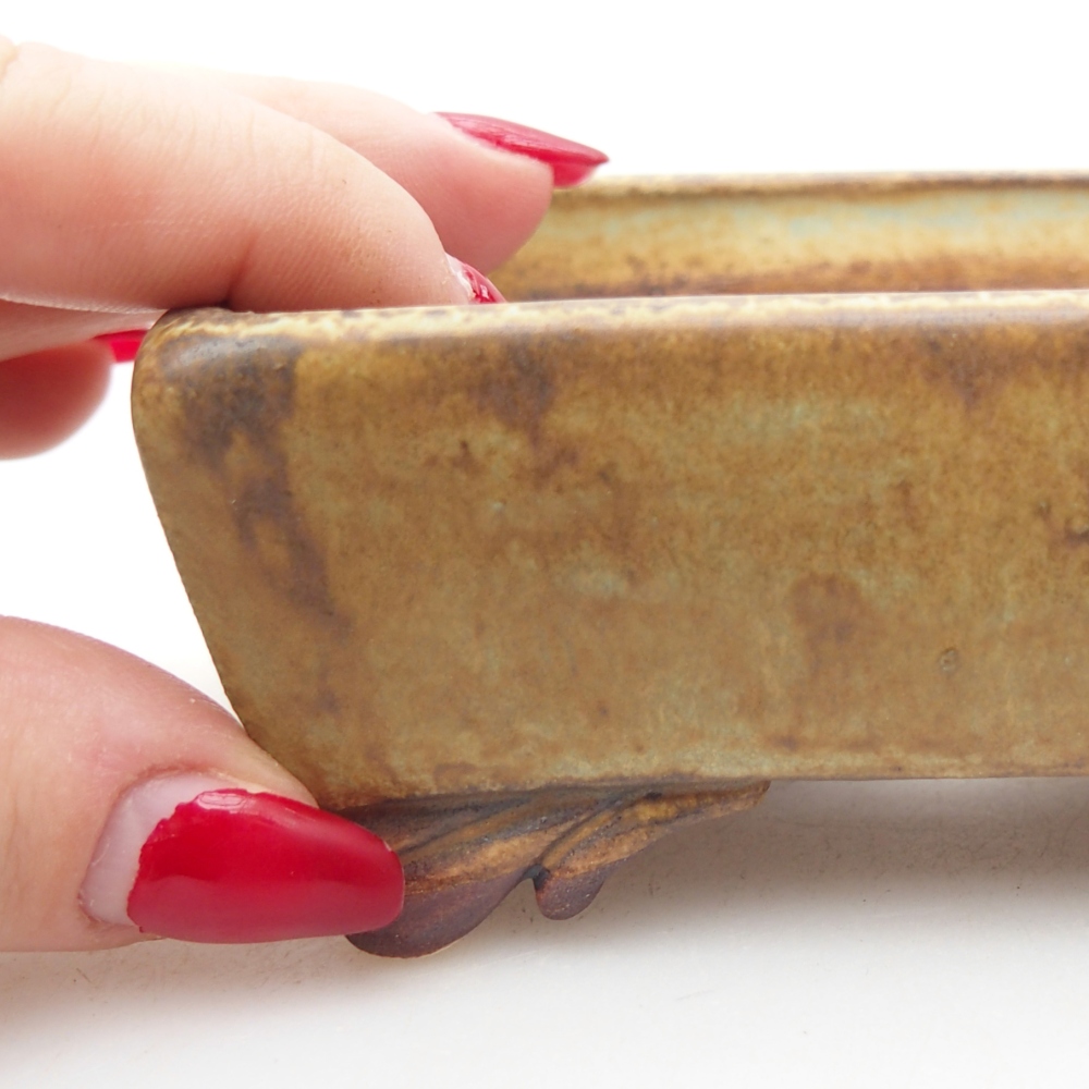 Ceramiczna miska do bonsai 10 x 8 x 4 cm, zielona