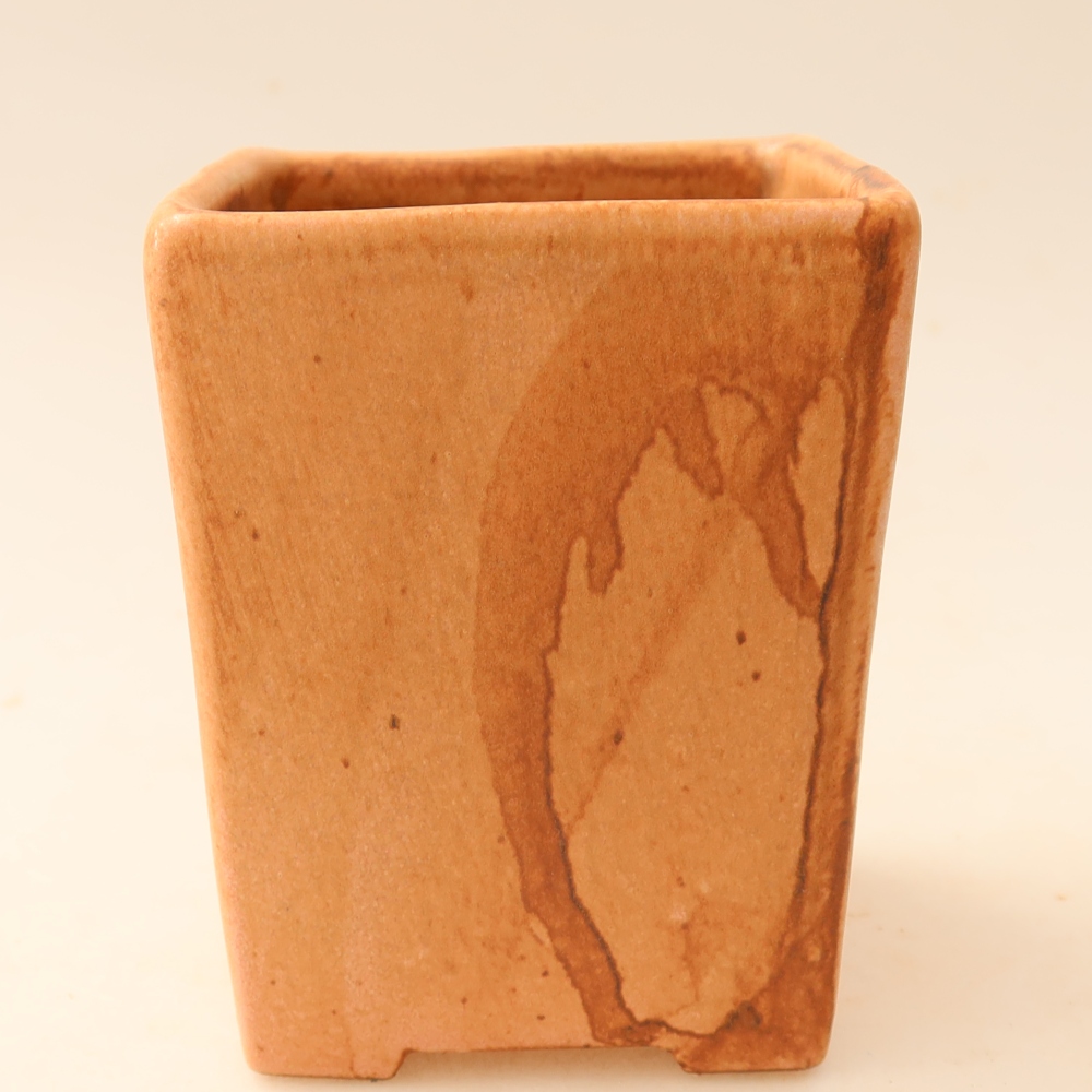 Ceramiczna miseczka do bonsai 7,5 x 7,5 x 10 cm, kolor różowy