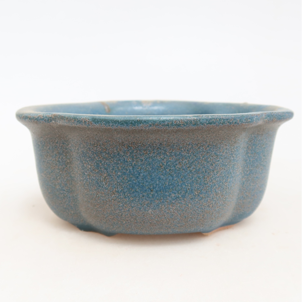 Ceramiczna miska do bonsai 13,5 x 11 x 6 cm, kolor niebieski