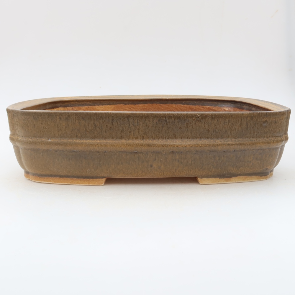 Ceramiczna miska do bonsai 29,5 x 24,5 x 7 cm, kolor brązowy