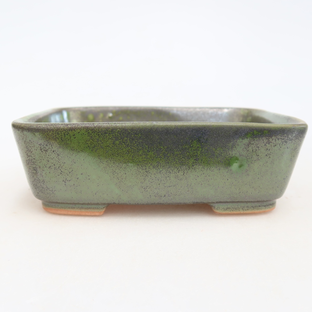 Ceramiczna miska do bonsai 12,5 x 9,5 x 4 cm, kolor zielony