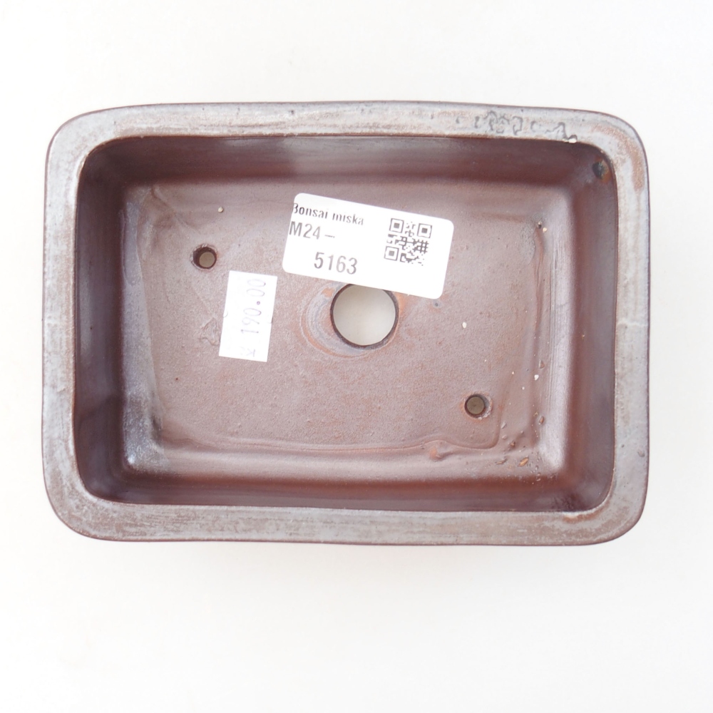 Ceramiczna miska bonsai 13,5 x 9,5 x 4,5 cm, kolor brązowy
