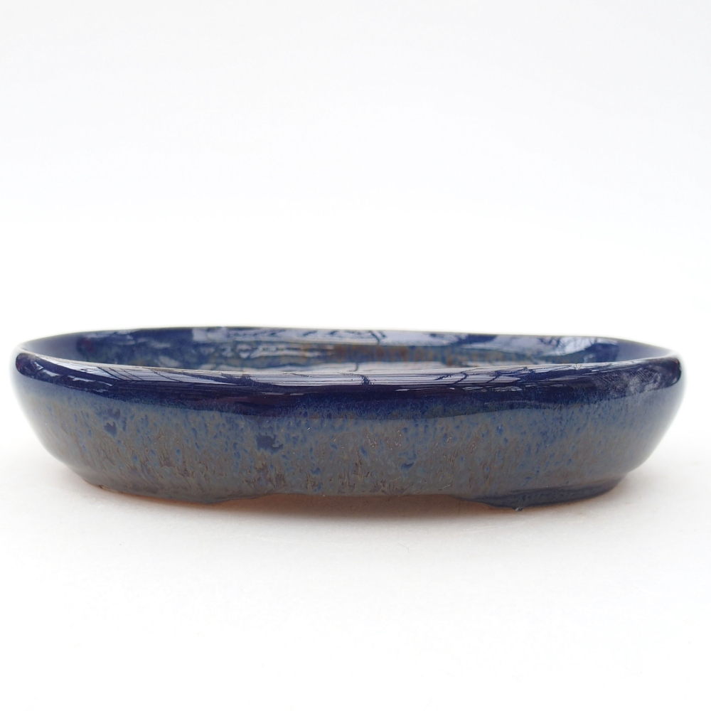 Ceramiczna miska bonsai 13 x 10 x 2,5 cm, kolor niebieski