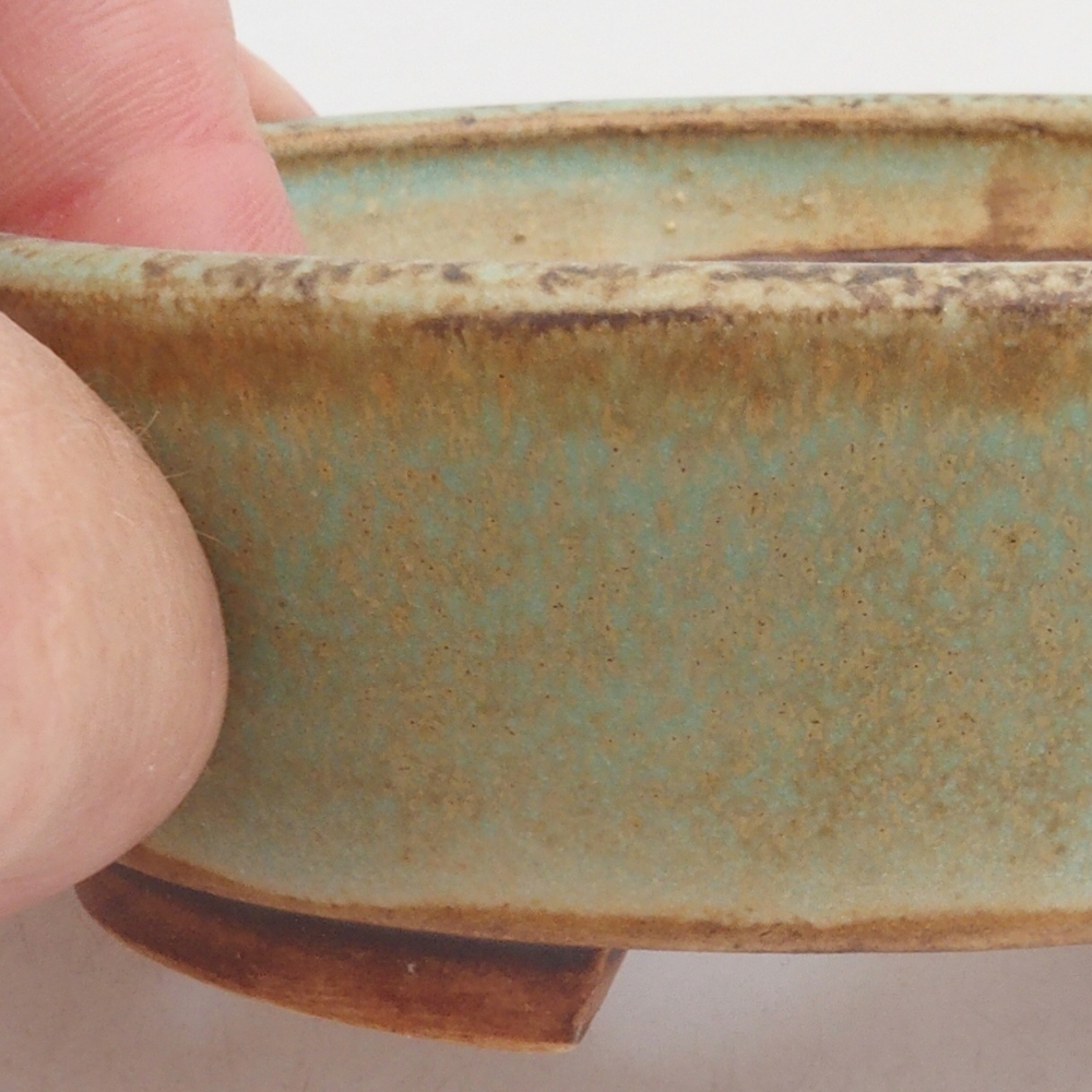 Ceramiczna miska do bonsai 9,5 x 8 x 3 cm, kolor zielony