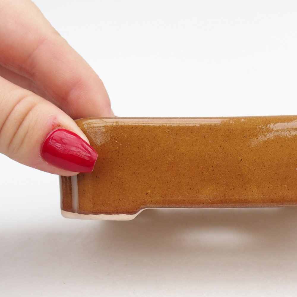 Ceramiczna miska na bonsai 11 x 9 x 3 cm, brązowa