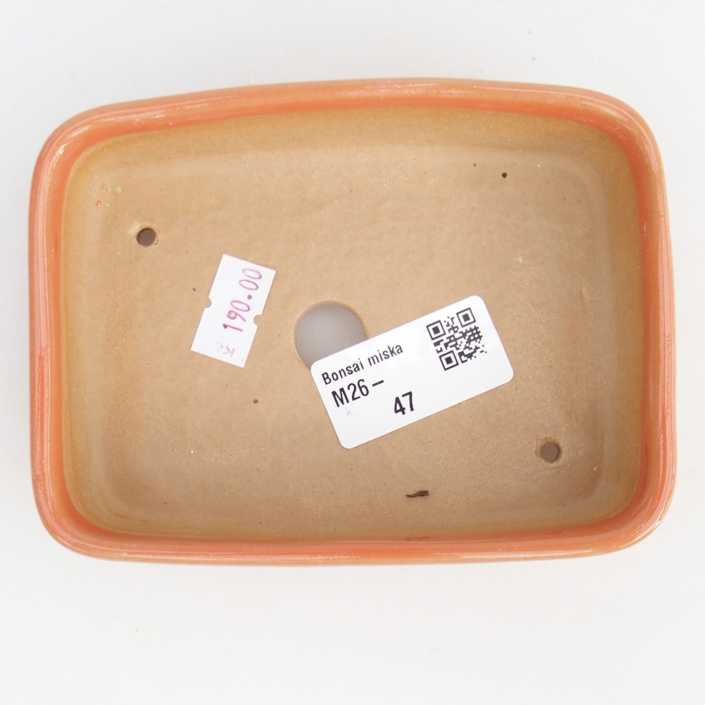 Ceramiczna miska do bonsai 12,5 x 9,5 x 3,5 cm, pomarańczowa