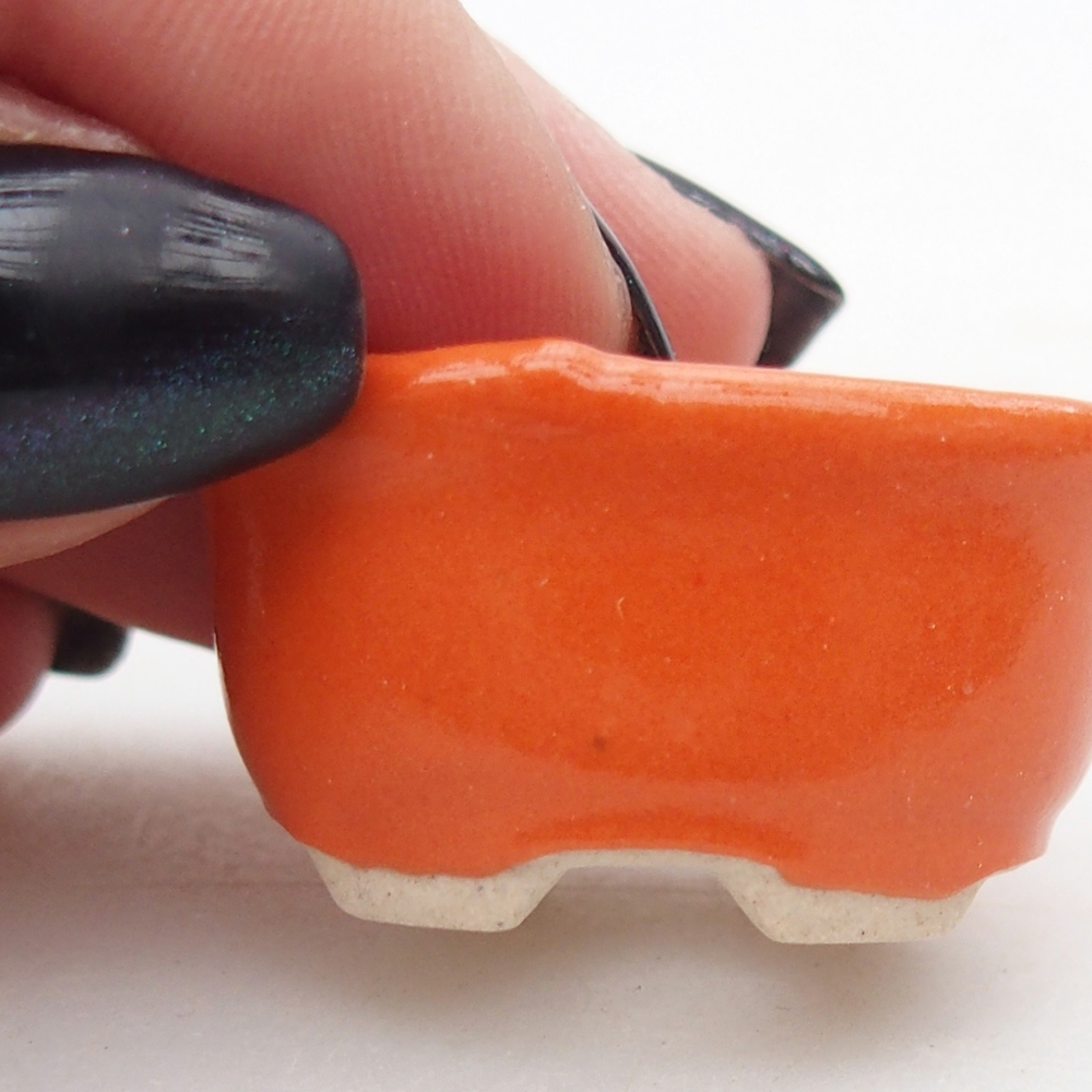 Mini miska do bonsai 3 x 2,5 x 2 cm, pomarańczowa