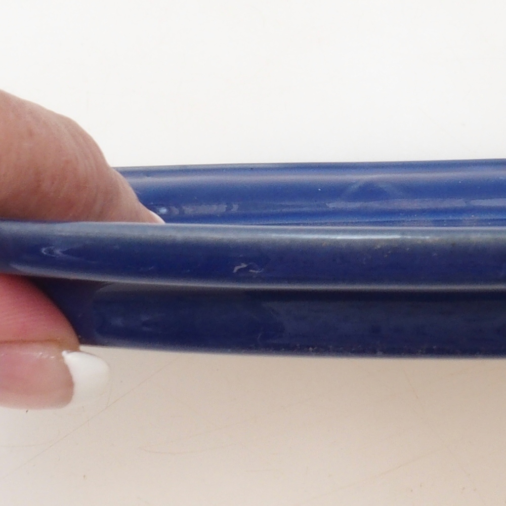 Bonsai bowl owalny S - 20 x 16,5 x 1,5 cm - niebieski