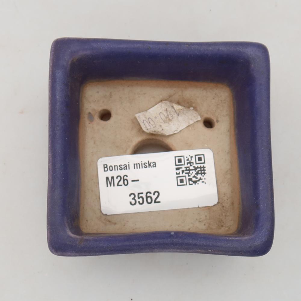 Ceramiczna miseczka do bonsai 7 x 7 x 3,5 cm, kolor fioletowy