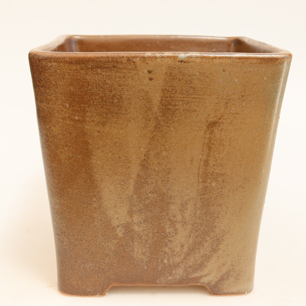 Ceramiczna miska do bonsai 13 x 13 x 13,5 cm, brązowa