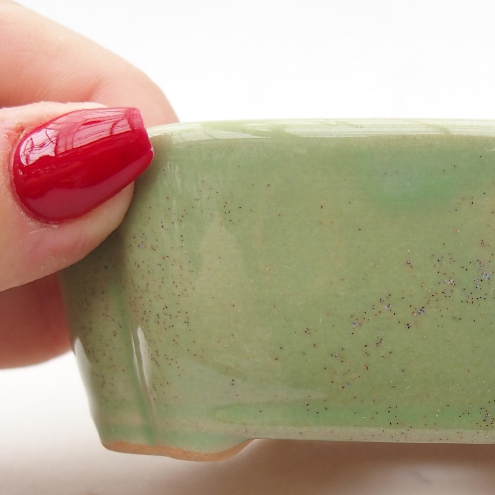 Ceramiczna miska do bonsai 10,5 x 8 x 3,5 cm, zielona