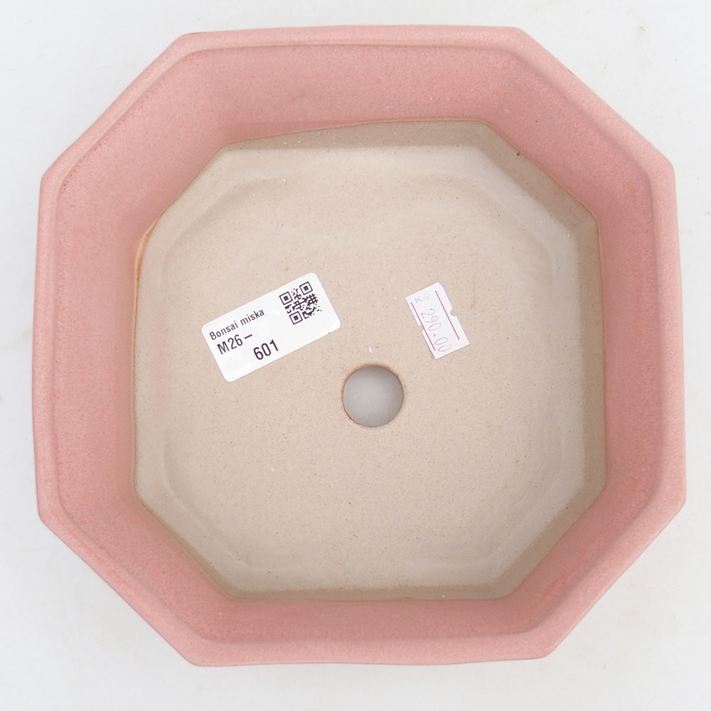 Ceramiczna miska na bonsai 17,5 x 17,5 x 6 cm, różowa
