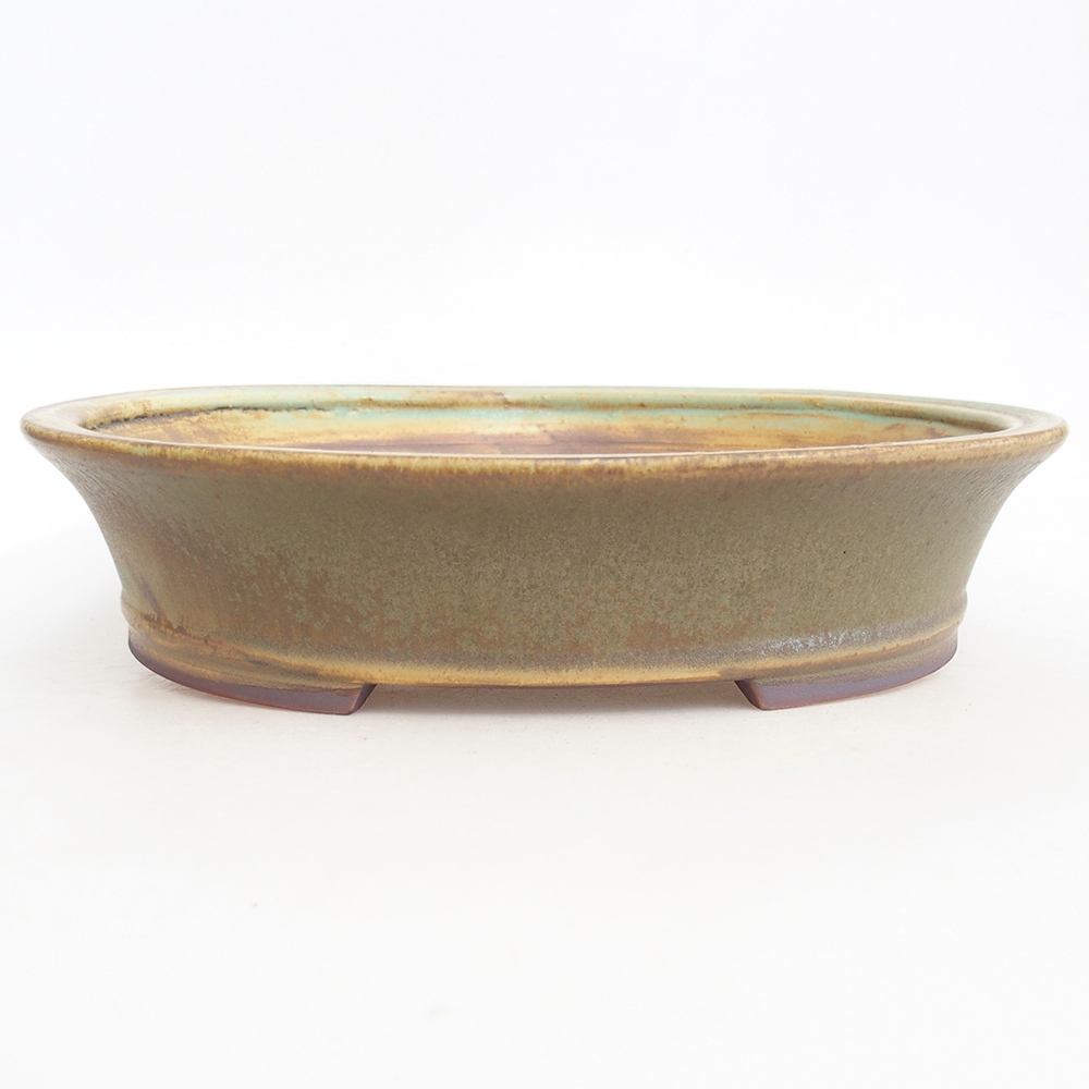 Ceramiczna miska do bonsai 28 x 25 x 6,5 cm, zielona
