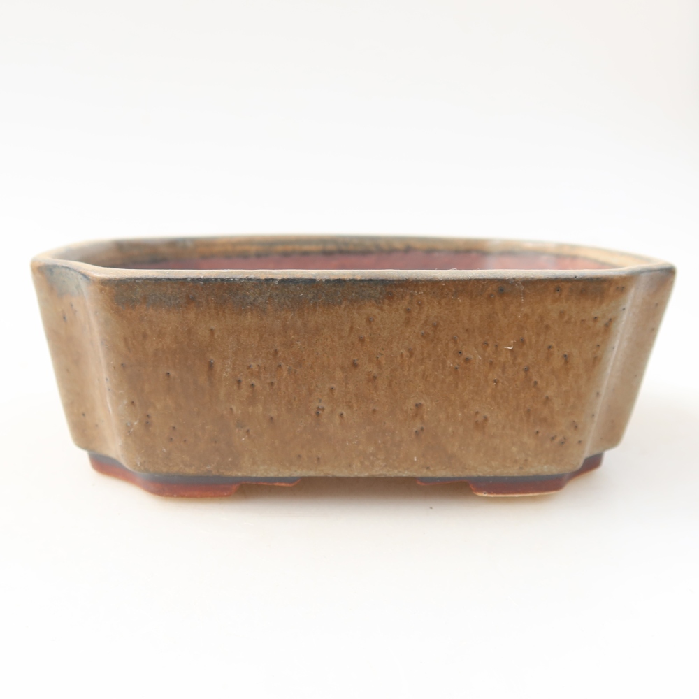 Ceramiczna miska do bonsai 14 x 11,5 x 4,5 cm, kolor brązowy