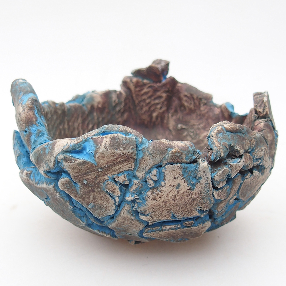 Ceramiczna muszla 11 x 11 x 7,5 cm, kolor niebieski