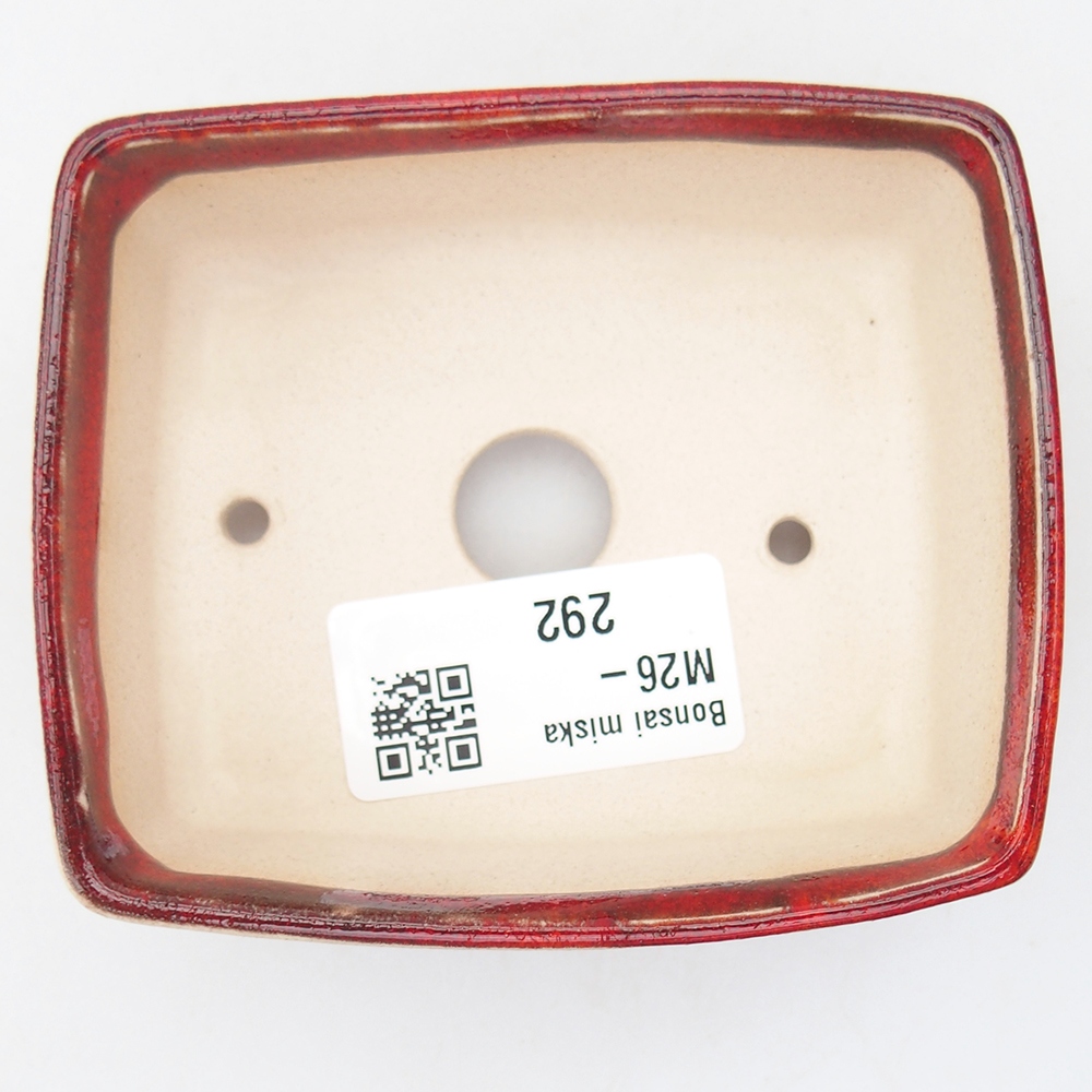 Mini miska bonsai 9 x 7,5 x 3,5 cm, kolor czerwony