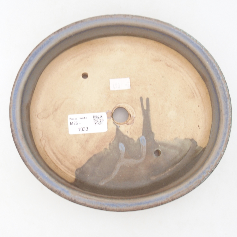 Ceramiczna miska na bonsai 21 x 19 x 8 cm, kolor niebieski